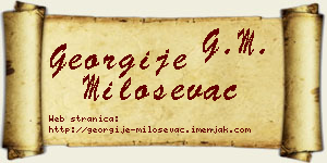 Georgije Miloševac vizit kartica
